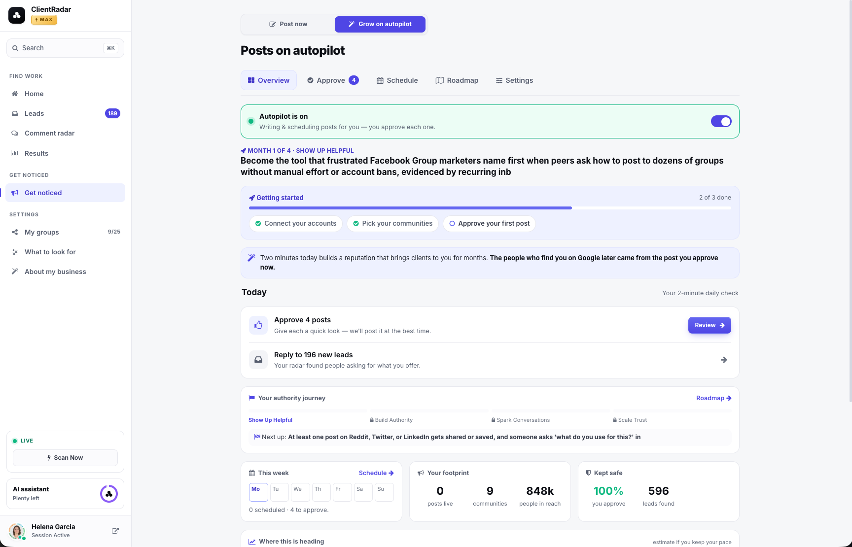 ClientRadar — authority autopilot, building your presence
